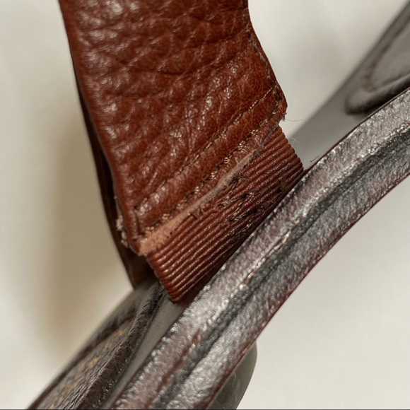 Sam Edelman Bari brown leather white seashell shells t-strap thong sandals flat - Picture 6 of 9